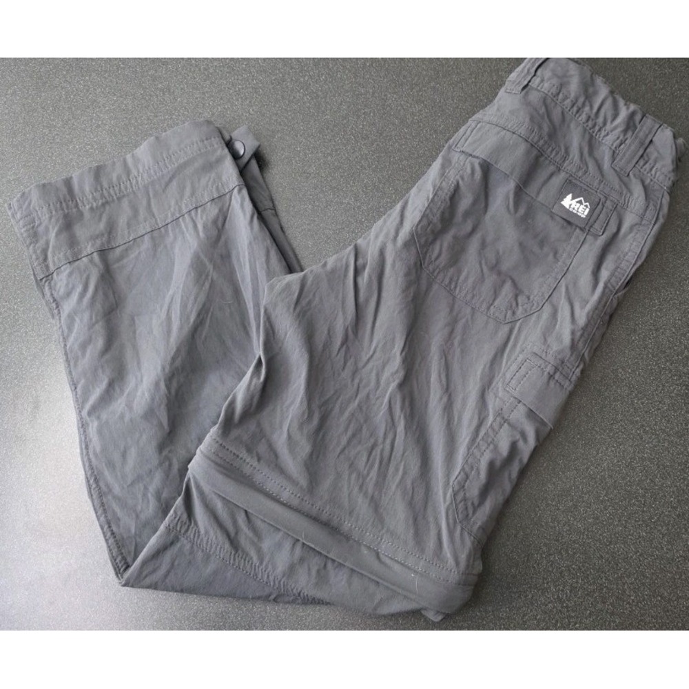 REI Lightweight Gray Convertible Hiking Pants Kids XS 6/7 Outdoor Camping Scouts
